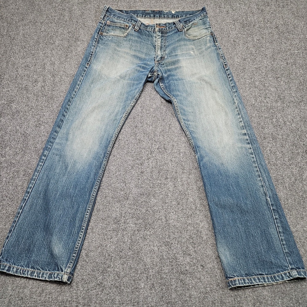 Levis 514 Slim Straight Jeans Mens 33x30 Blue Denim Grunge‎ Casual Western
